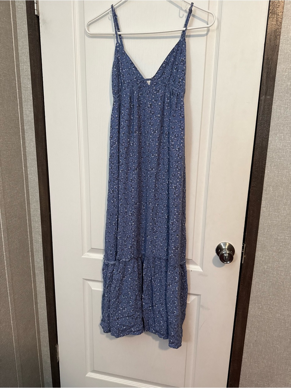 No Boundaries Blue Floral Tiered Maxi Dress